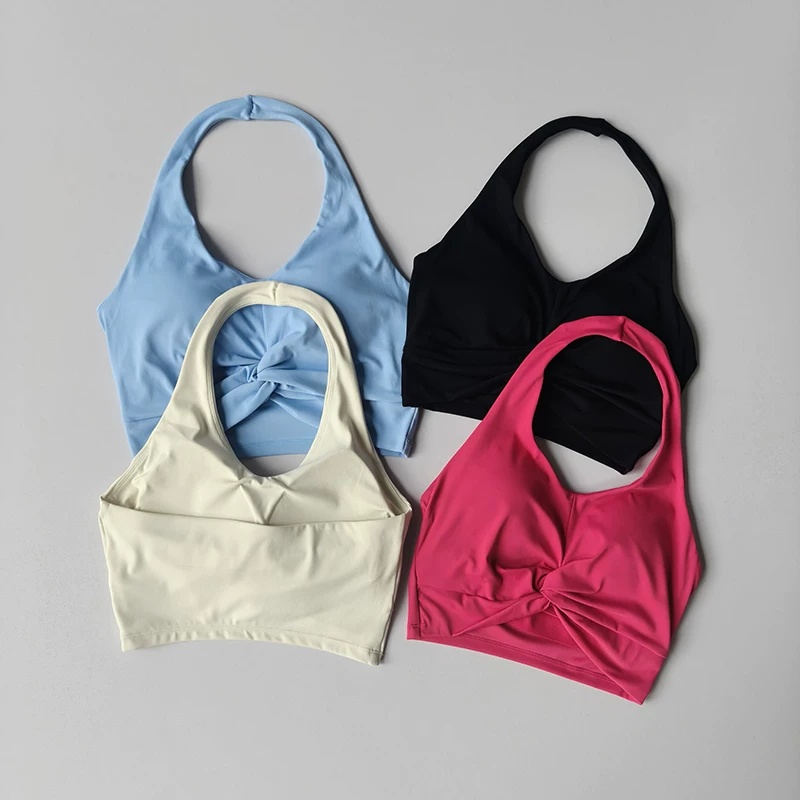 Pilate Yoga Workout - Halter Twist sportbeha voor dames, met