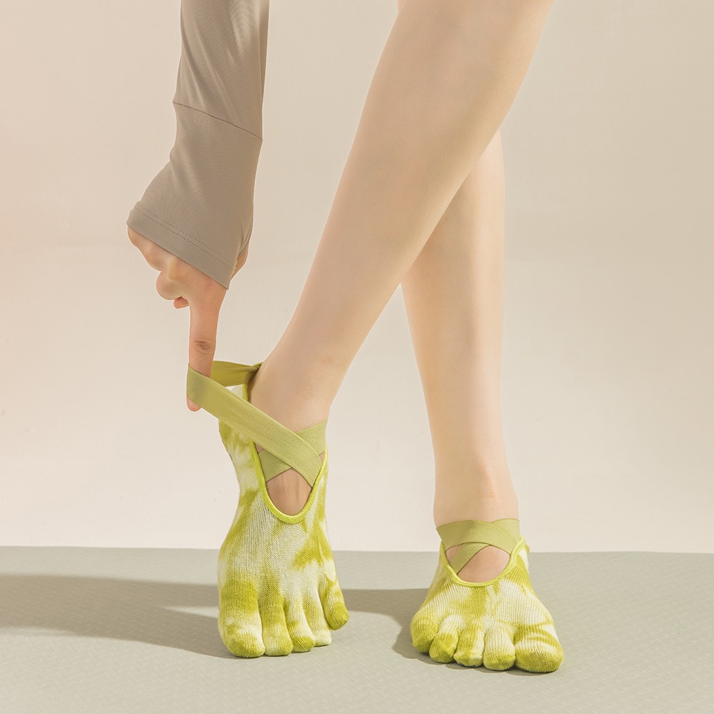 Pilate Yoga Workout - Tie-Dye damessokken met vijf vingers voor