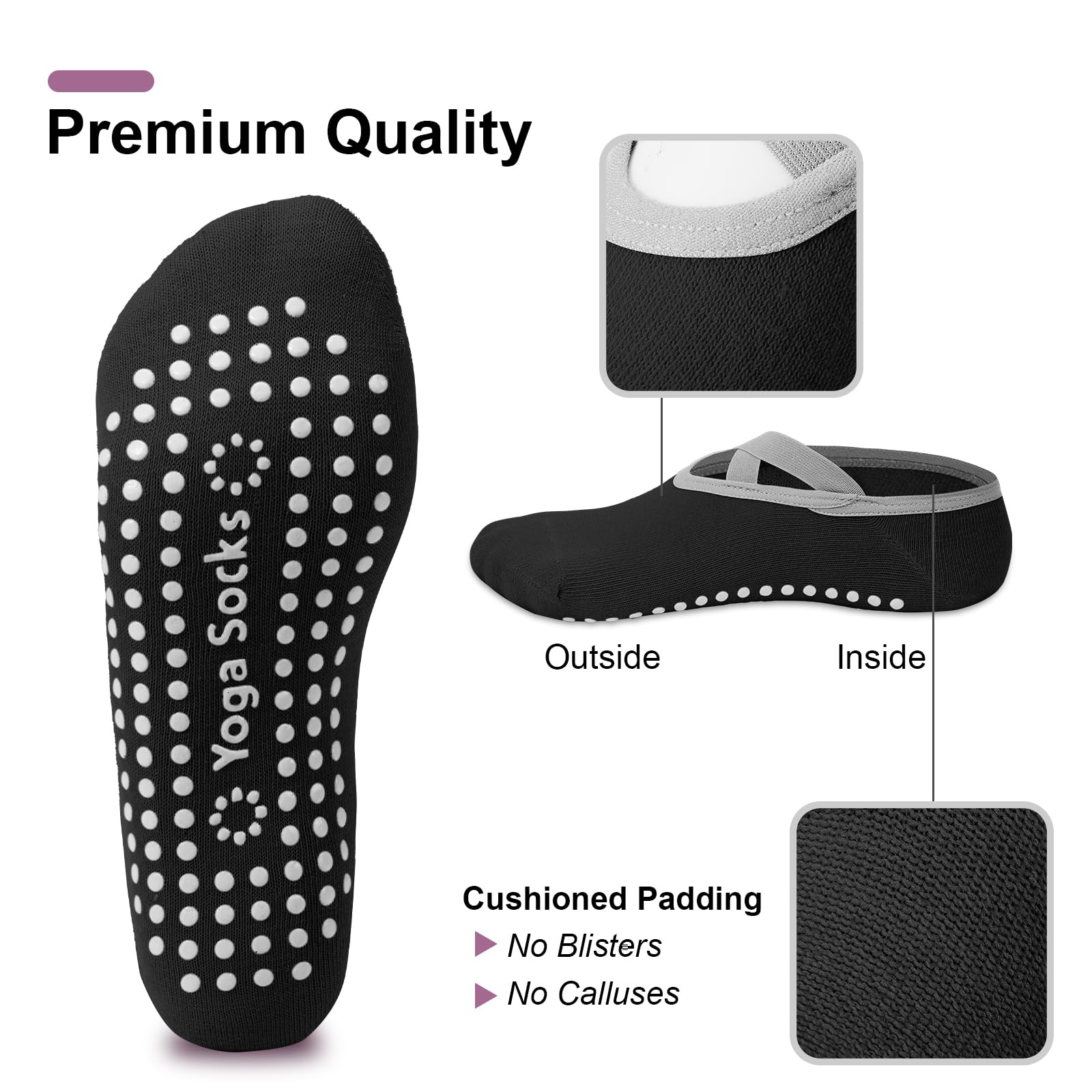 4-pack dames pilates sokken, a - Medias Para Pilates Y Yoga recensie en prijs