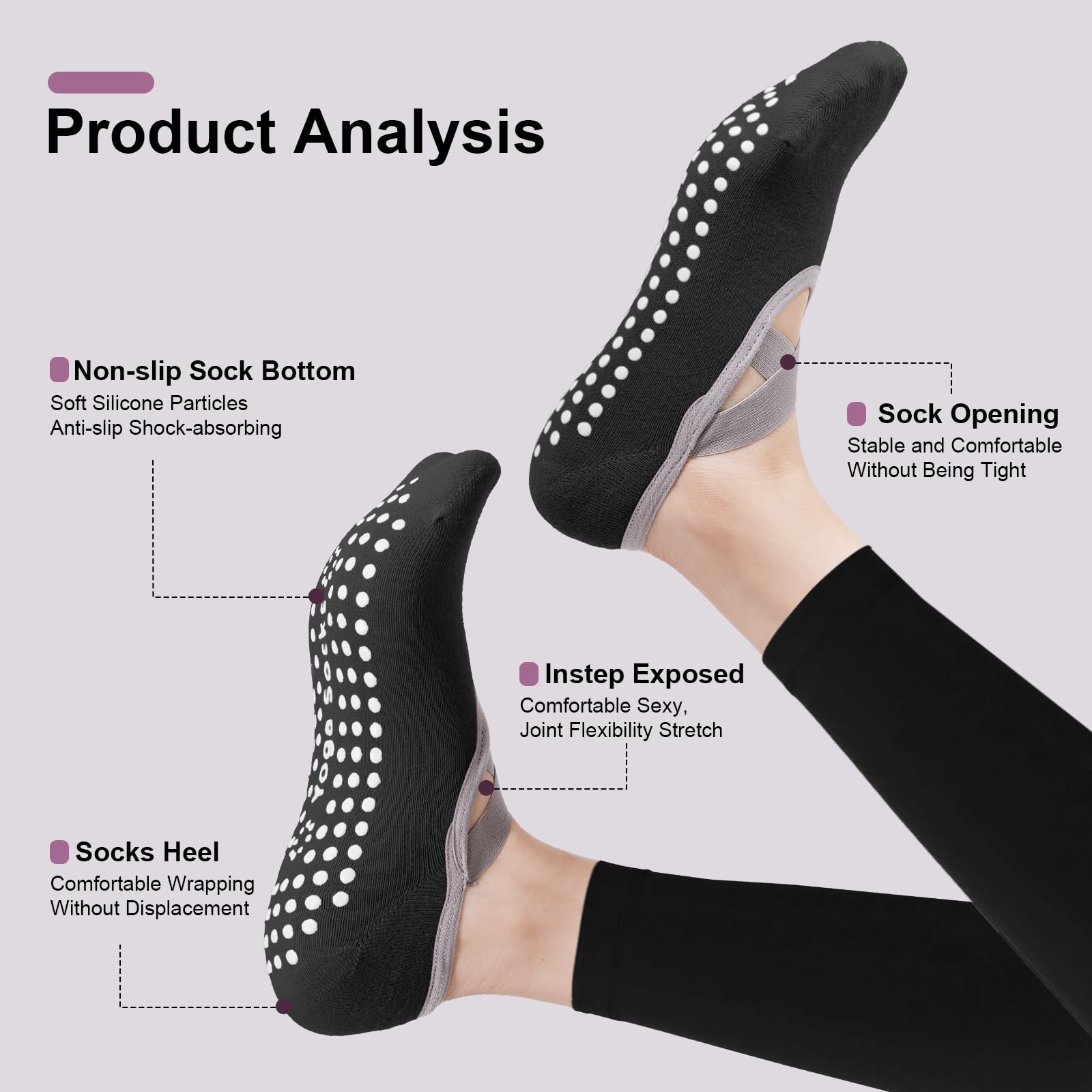 4-pack dames pilates sokken, a - Medias Para Pilates Y Yoga recensie en prijs